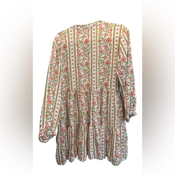 Japna Orange and Cream Floral Mini Dress - Picture 4 of 6